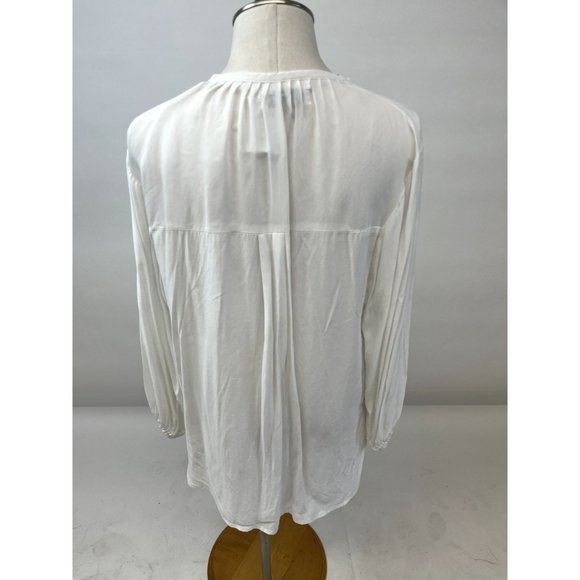 Faithfully White tie-neck top - Picture 3 of 3